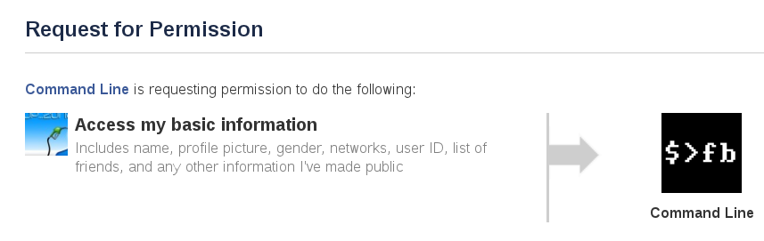 Why and How to access Facebook from the command line /img/figure_1_fbcmd_authorization.png